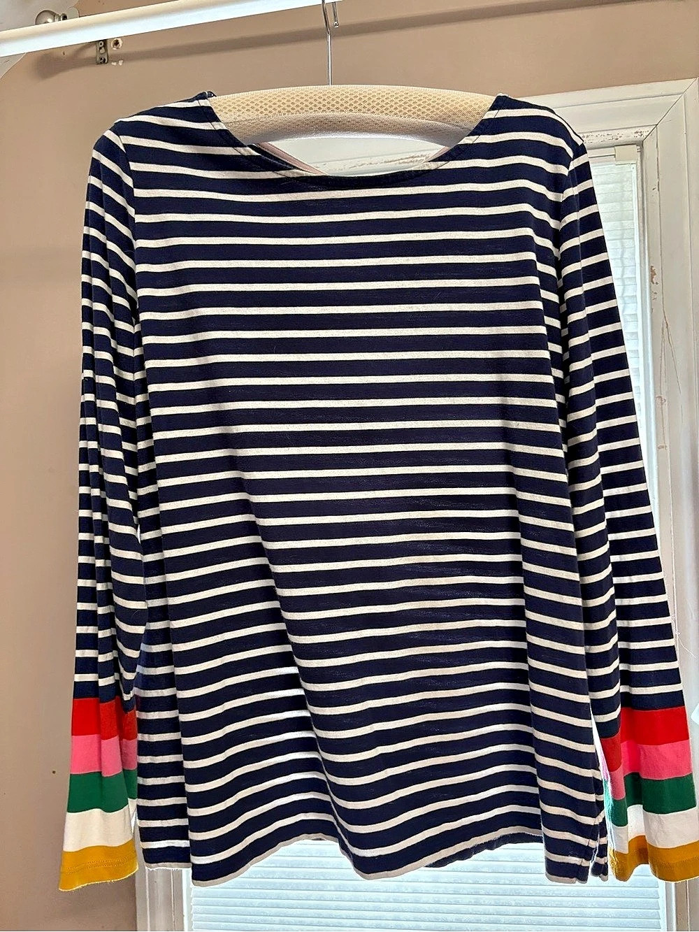 Boden Ella Long Sleeve Breton Top Blue & White Size XL (14)